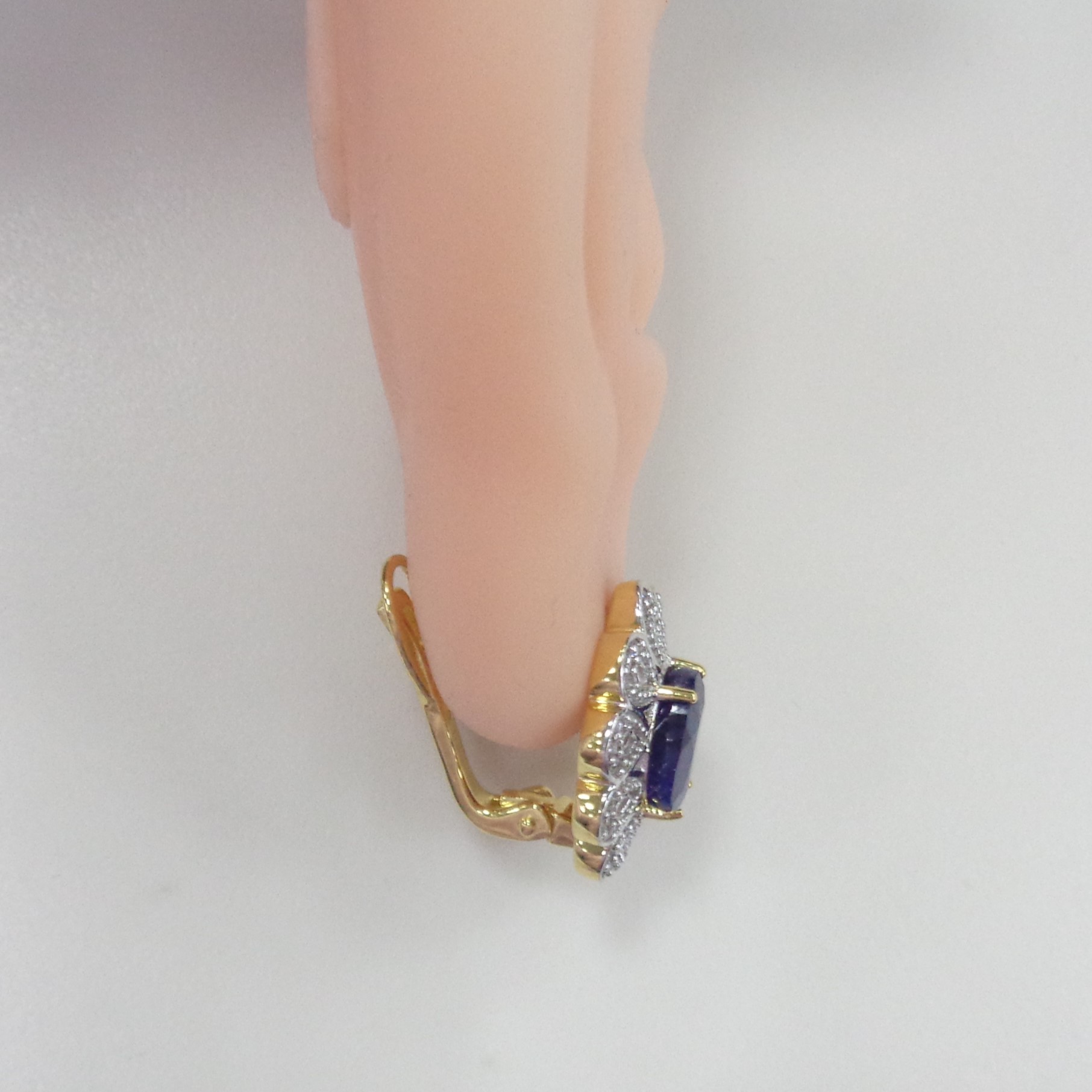 Серебряные серьги с сапфирами "Цветы"